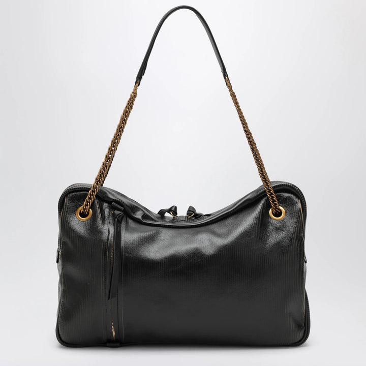 Vivienne Westwood - Dolce Large shoulder bag in textured calf leather black/beige Brand Apparel &amp; Accessories U