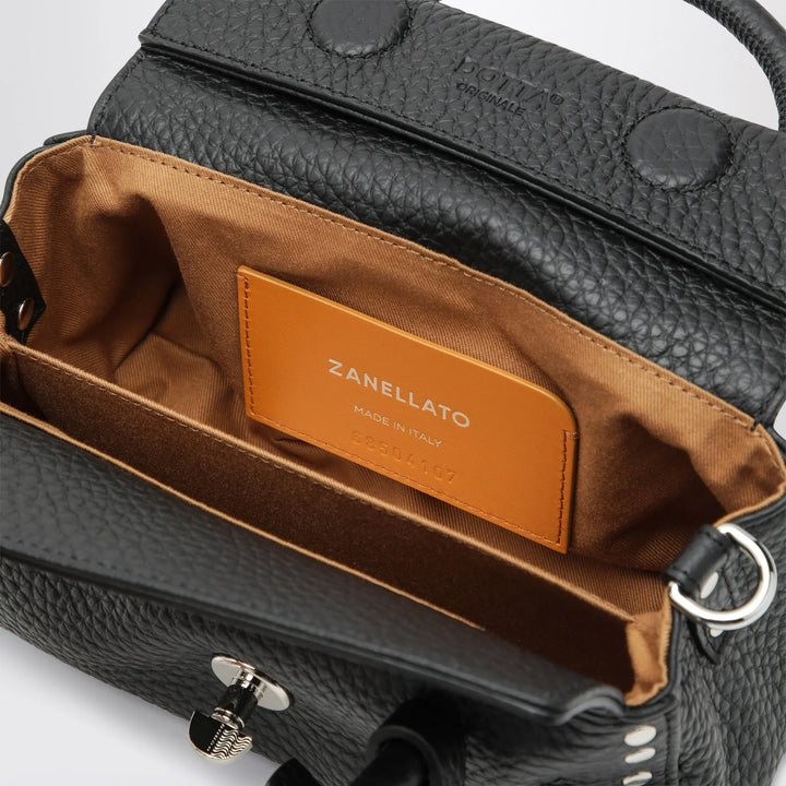 Zanellato - Dotta Baby black grained leather bag Brand Apparel &amp; Accessories TU