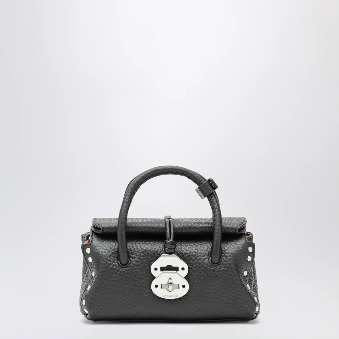 Zanellato - Dotta Baby black grained leather bag Brand Apparel & Accessories U