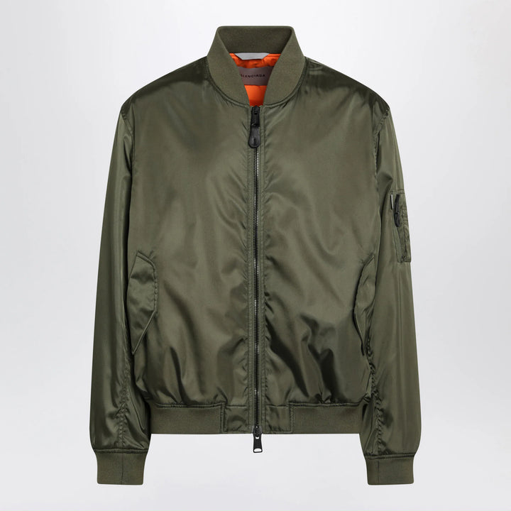 Balenciaga - Khaki green nylon zip-up jacket Brand 46 IT