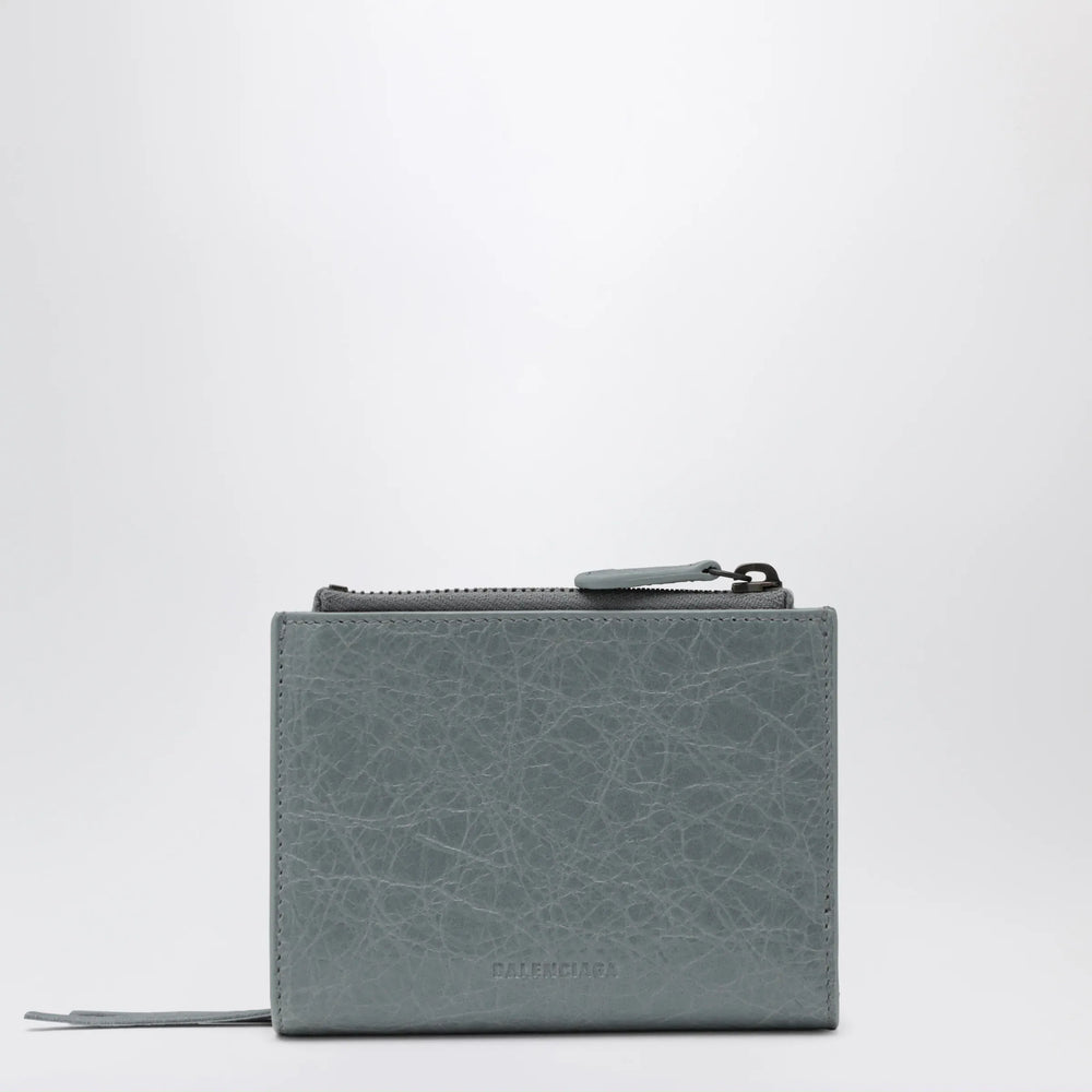 Balenciaga - Le City bifold lambskin wallet in blue-grey Brand U