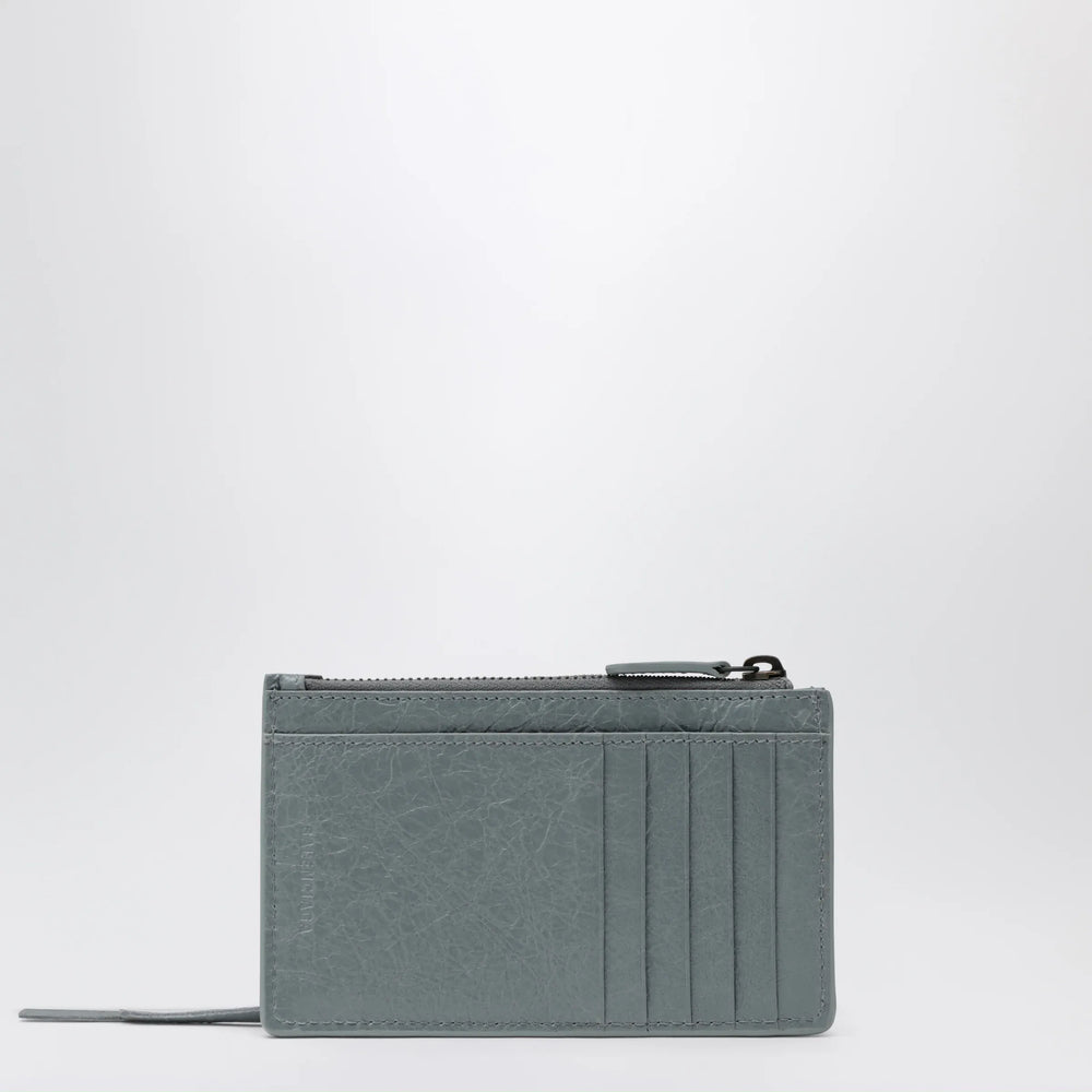 Balenciaga - Le City long coin and card holder in lambskin, blue-grey Brand U