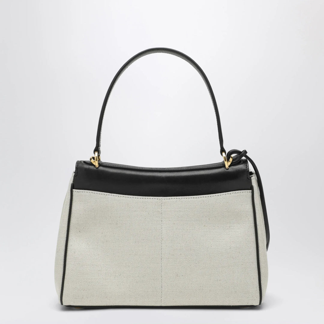 Balenciaga - Small Rodeo handbag in linen and lambskin, natural/black Brand U