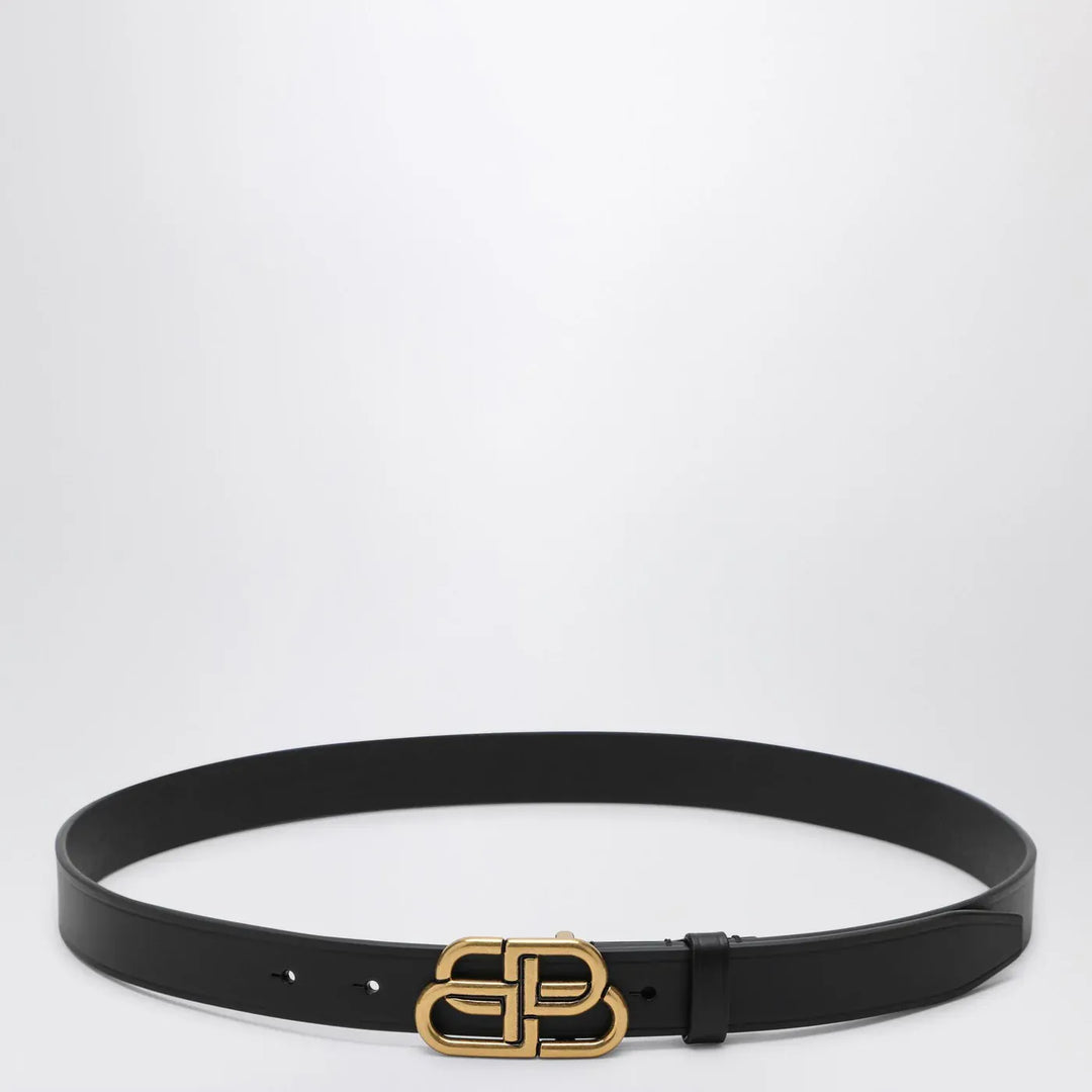 Balenciaga - Black leather BB belt Brand Belts 80 EU