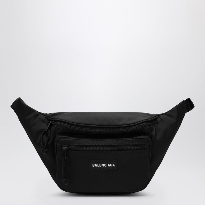 Belts TU Balenciaga - Explorer black nylon belt bag with logo Brand