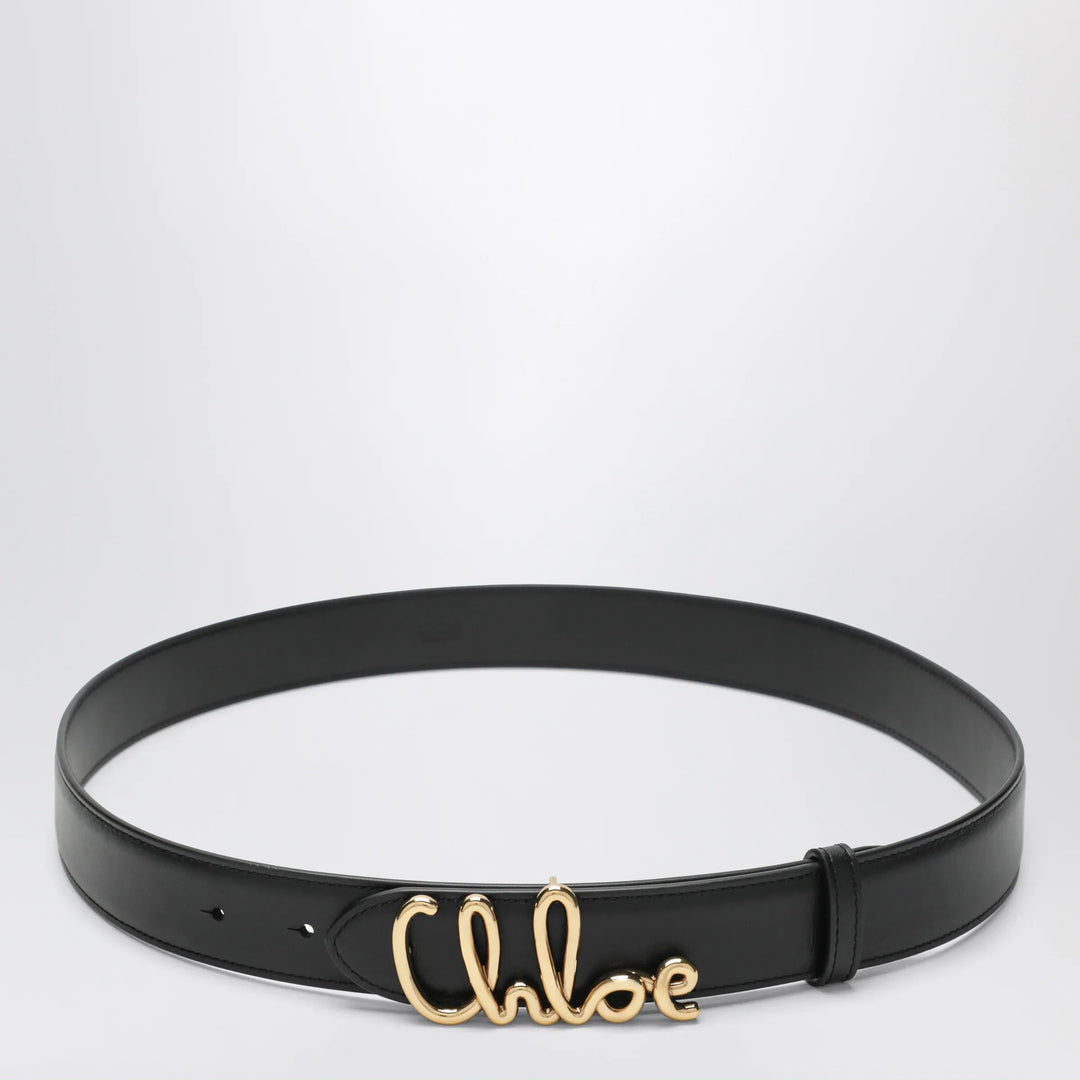 Chloé - Iconic calfskin leather belt in black Brand Belts S