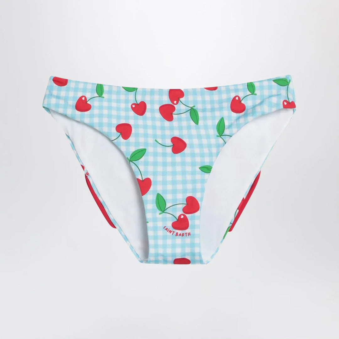 MC2 Saint Barth - Madame slip with Vichy and cherries pattern Brand Bikini 1Y