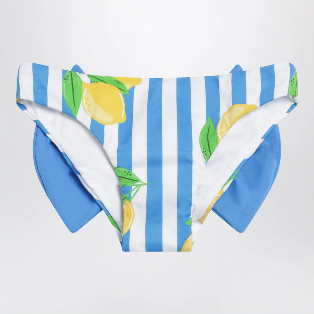 MC2 Saint Barth - Striped Briefs with Lemon Print and Bow Brand Bikini 2Y