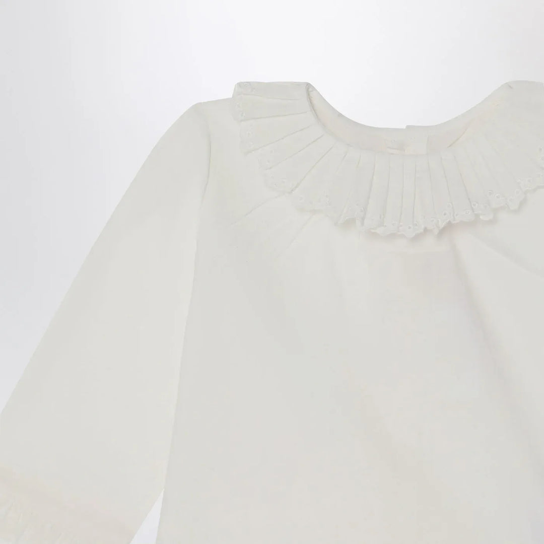 Bonpoint - White Joliette blouse with ruffles Brand Blouse 2A
