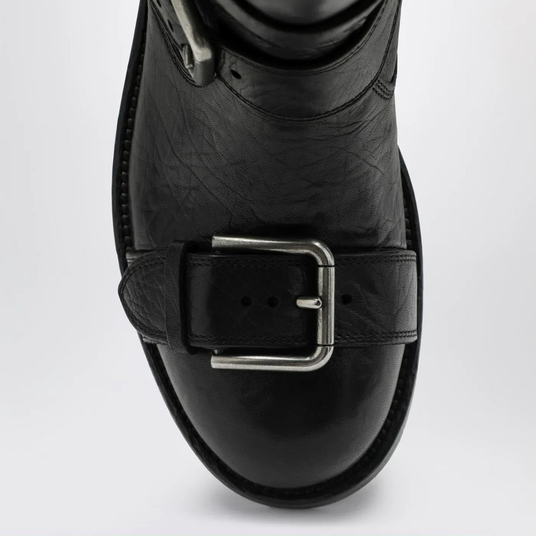 Dolce&amp;Gabbana - Black leather boots with straps Brand Boots