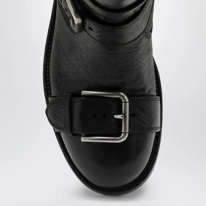 Dolce&amp;Gabbana - Black leather boots with straps Brand Boots