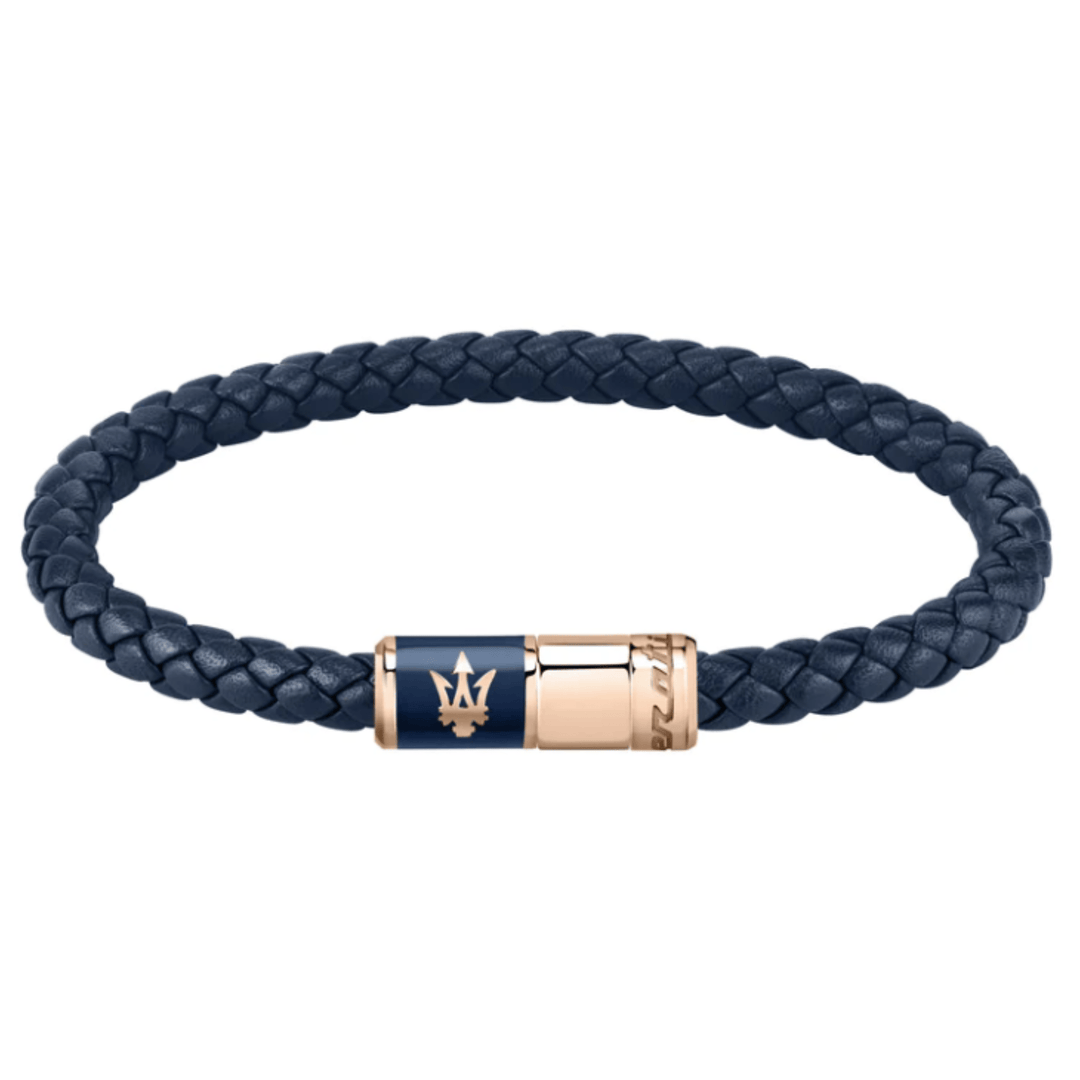 Blue online leather bracelet