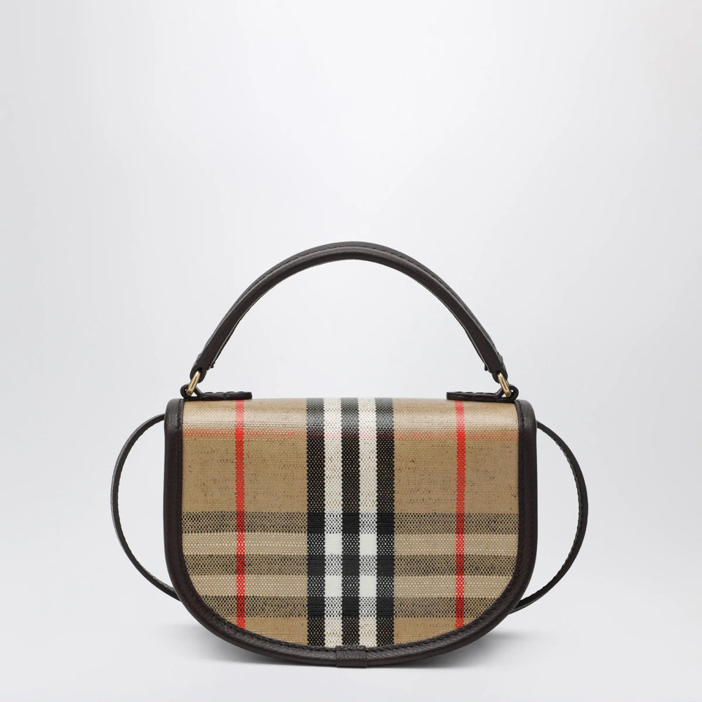 Burberry - Highlands mini bag in cotton and linen Sand Brand U