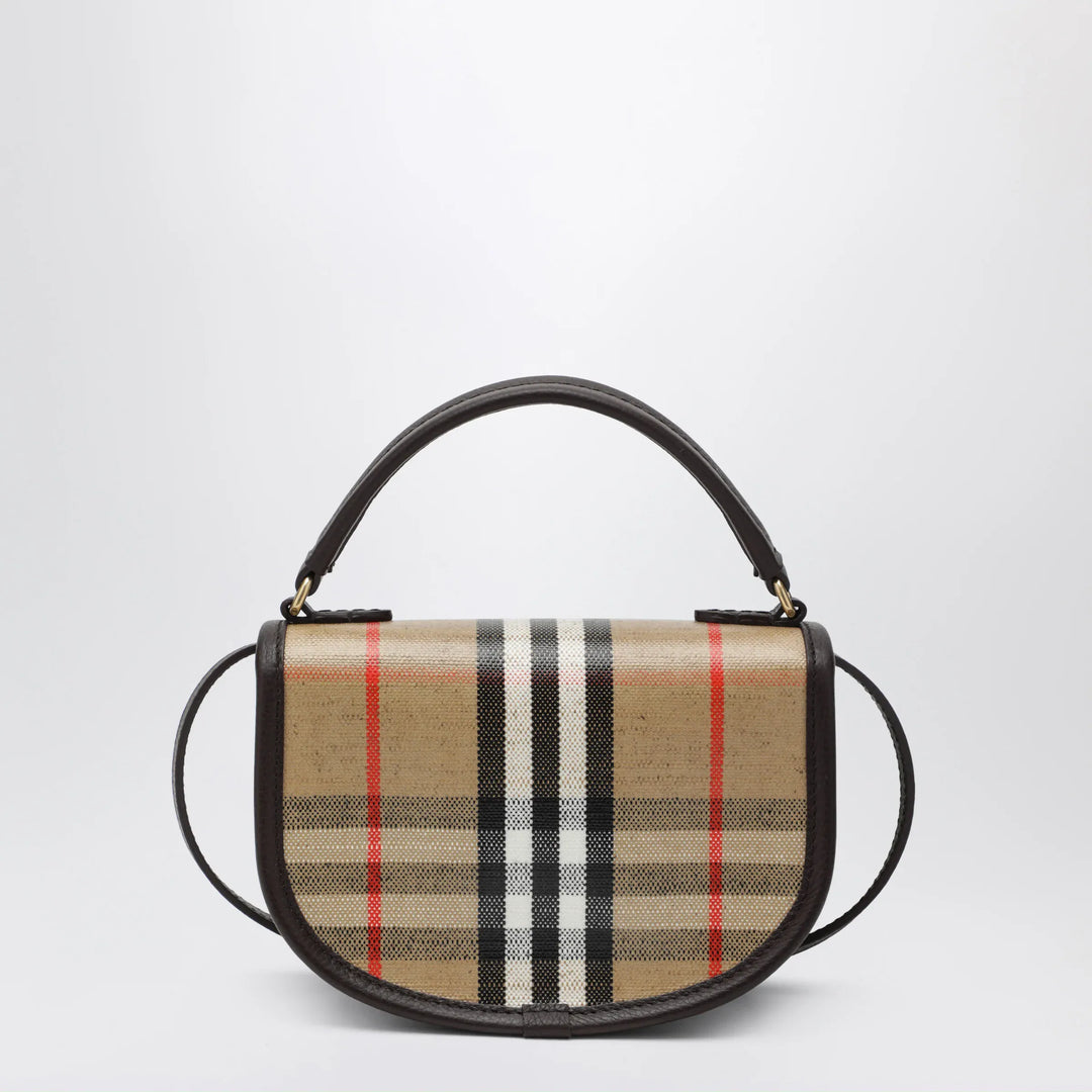 Burberry - Highlands mini bag in cotton and linen Sand Brand U