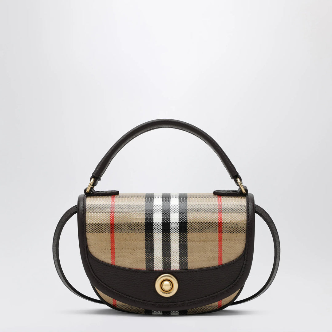 Burberry - Highlands mini bag in cotton and linen Sand Brand U