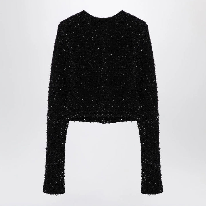 Balenciaga - Black cotton blend tweed cropped cardigan Brand Cardigan M