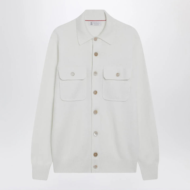 Brunello Cucinelli - White cashmere cardigan Brand Cardigan 50 IT