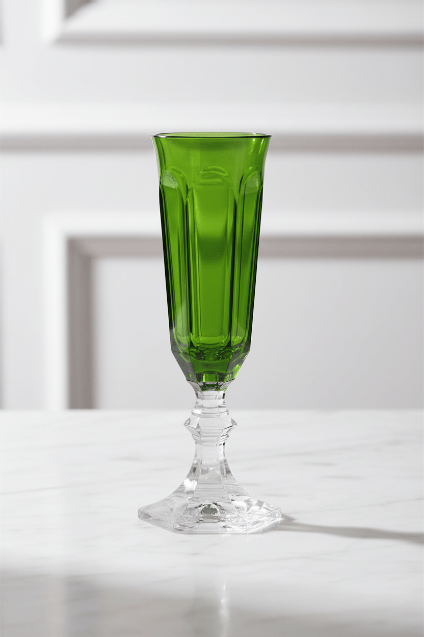 Mario Luca Giusti Dolce Vita Set of 2 Champagne Flute Green Brand Champagne Flute
