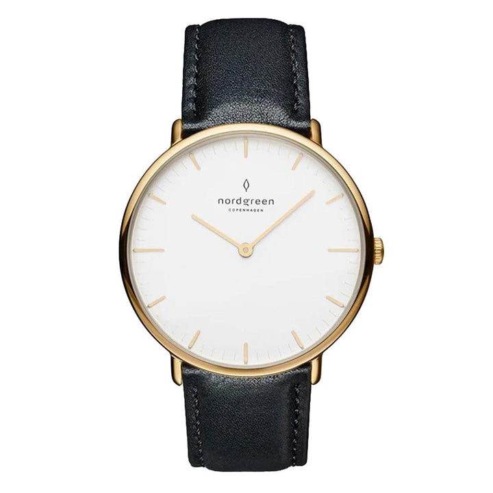 Nordgreen Chronograph Watches Nordgreen Native 28mm Black Leather Strap Watch Nordgreen Native 28mm Black Leather Strap Watch Brand