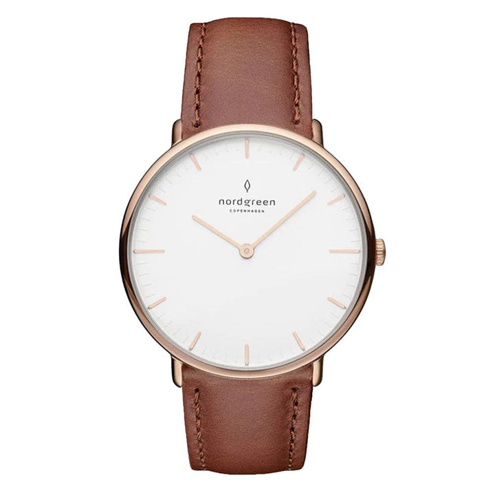 Nordgreen Chronograph Watches Nordgreen Native 32mm Rose Gold Case Brown Leather Strap Watch Nordgreen Native 32mm Rose Gold Case Brown Leather Strap Watch Brand