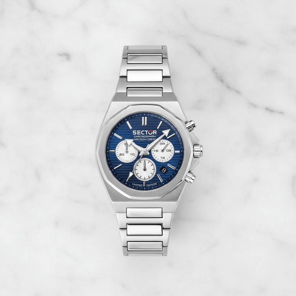 Sector 960 Blue Dial Silver Bracelet Chronograph Brand Chronograph Watches