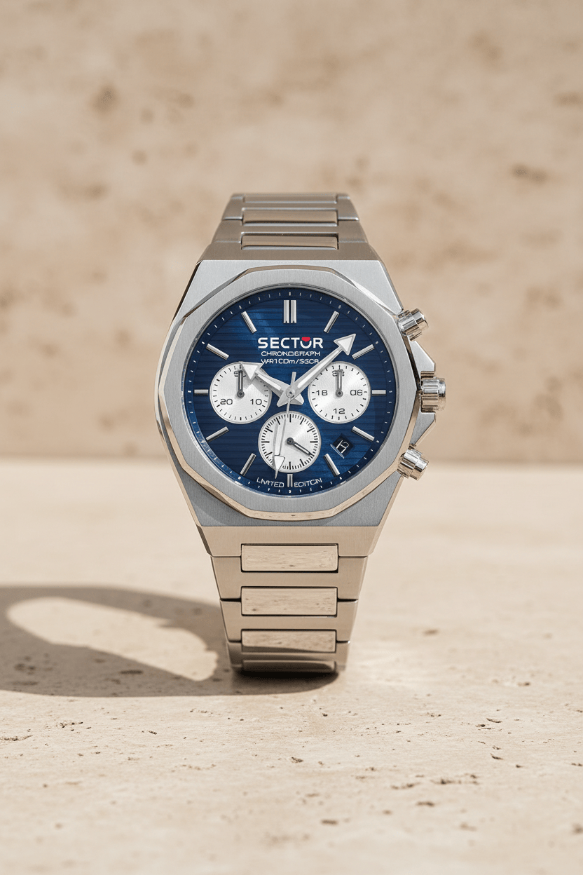 Sector 960 Blue Dial Silver Bracelet Chronograph Brand Chronograph Watches