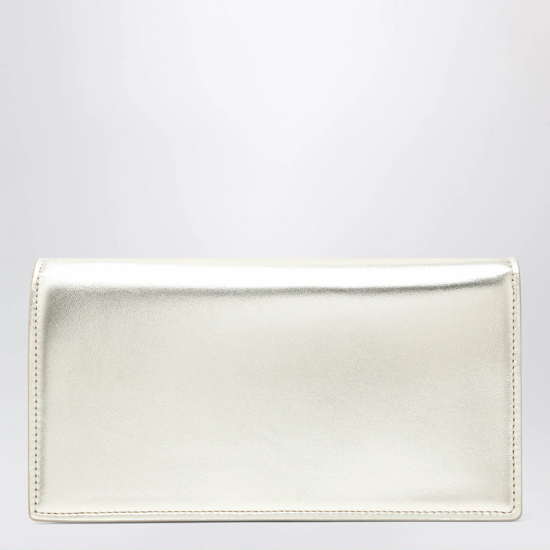 Christian Louboutin - Platinum-coloured leather clutch bag with chain Brand Clutch Bag U
