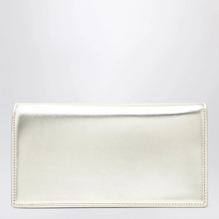 Christian Louboutin - Platinum-coloured leather clutch bag with chain Brand Clutch Bag U