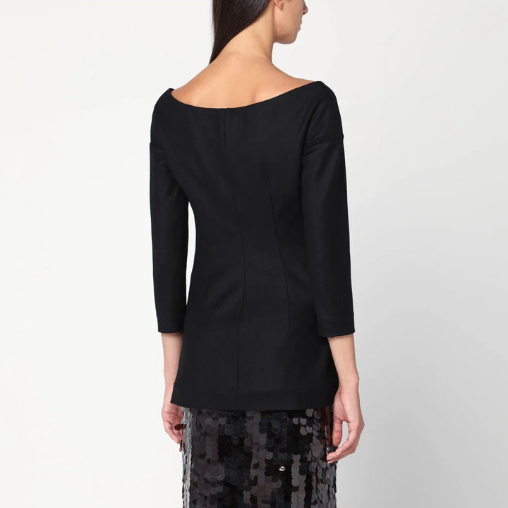 Alberta Ferretti - Black wool V-neck jacket Brand Coats &amp; Jackets 40  IT