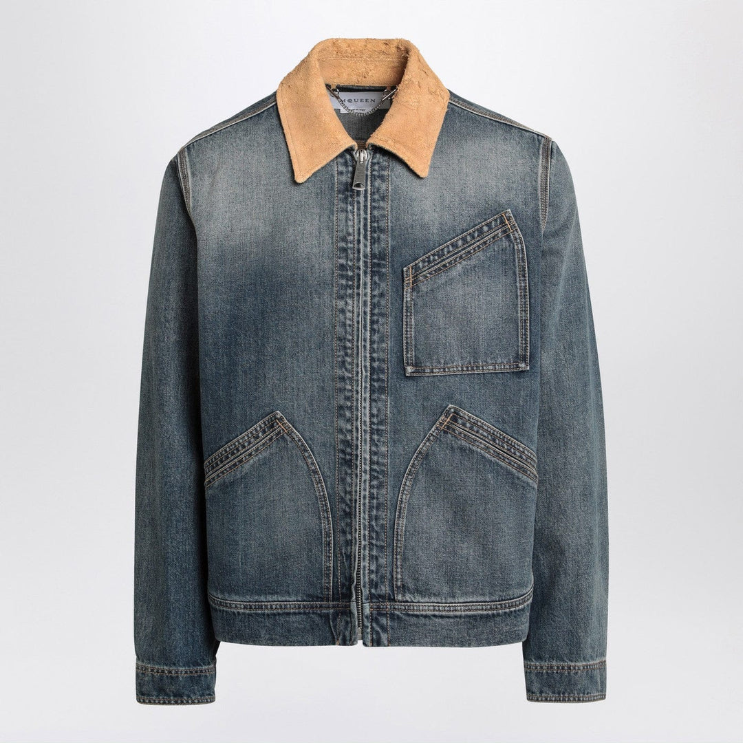 Coats & Jackets 48 IT Alexander McQueen - Denim jacket with suede collar Brand
