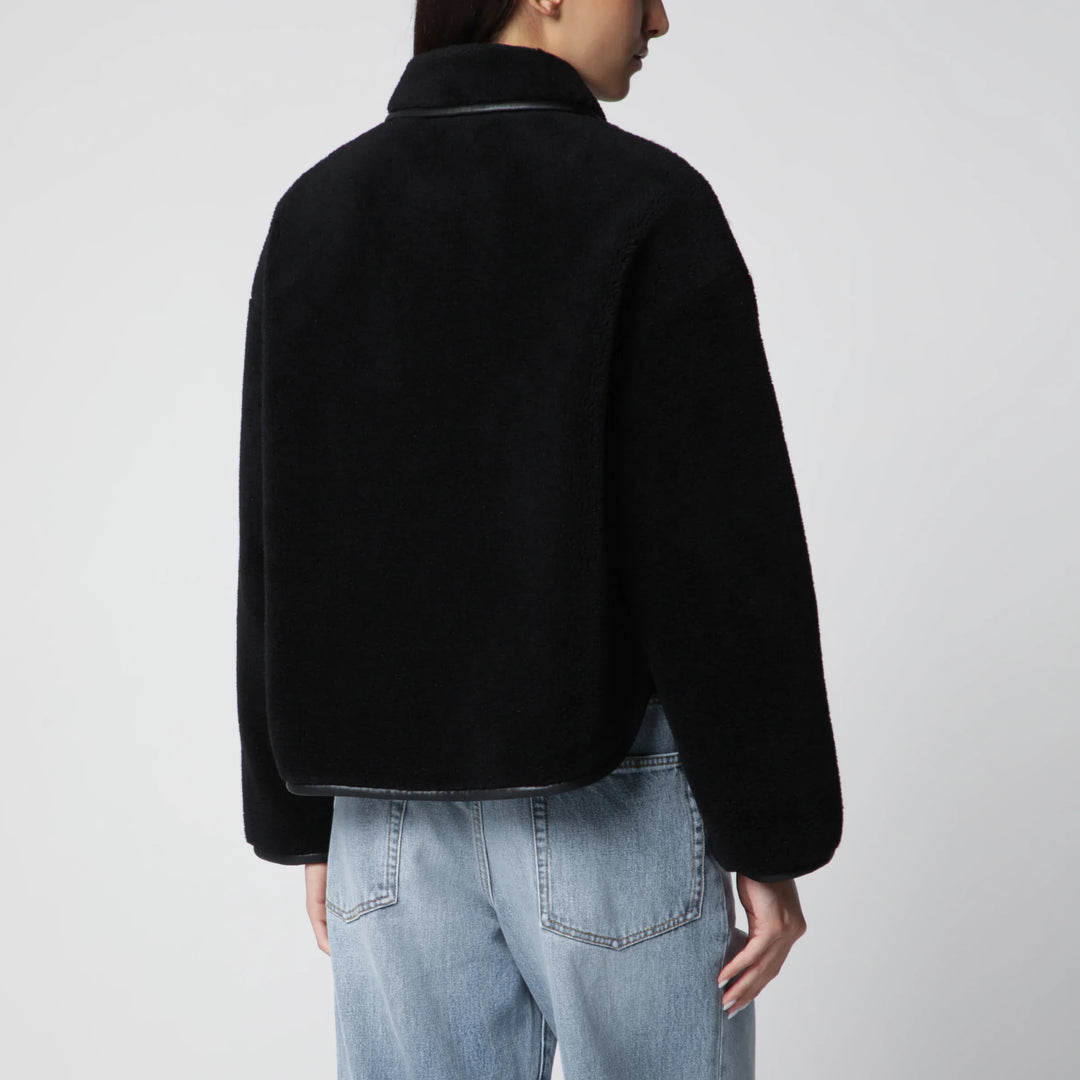 ANINE BING - Black shearling-effect jacket Brand Coats &amp; Jackets
