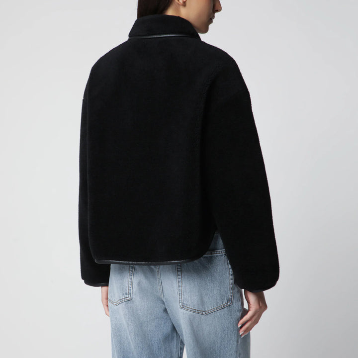 ANINE BING - Black shearling-effect jacket Brand Coats &amp; Jackets