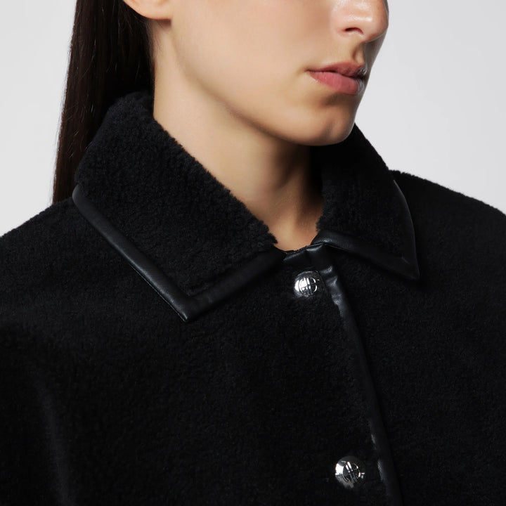 ANINE BING - Black shearling-effect jacket Brand Coats &amp; Jackets