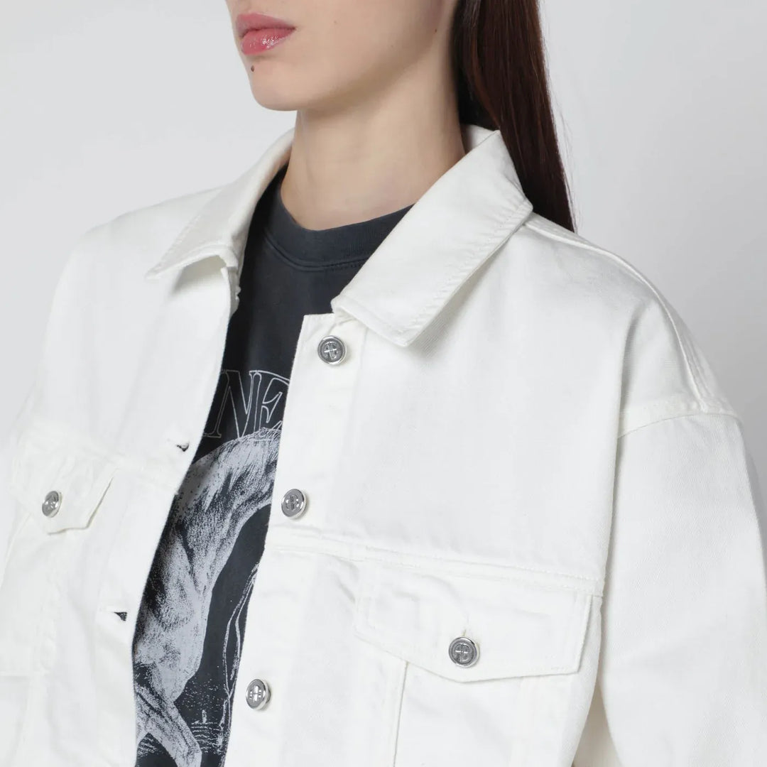 ANINE BING - Ecru organic denim jacket Brand Coats &amp; Jackets