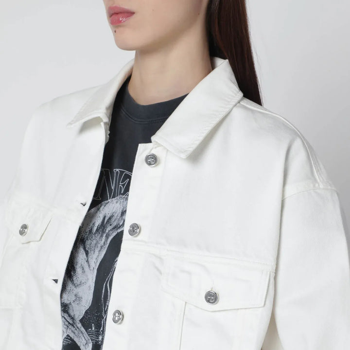 ANINE BING - Ecru organic denim jacket Brand Coats &amp; Jackets
