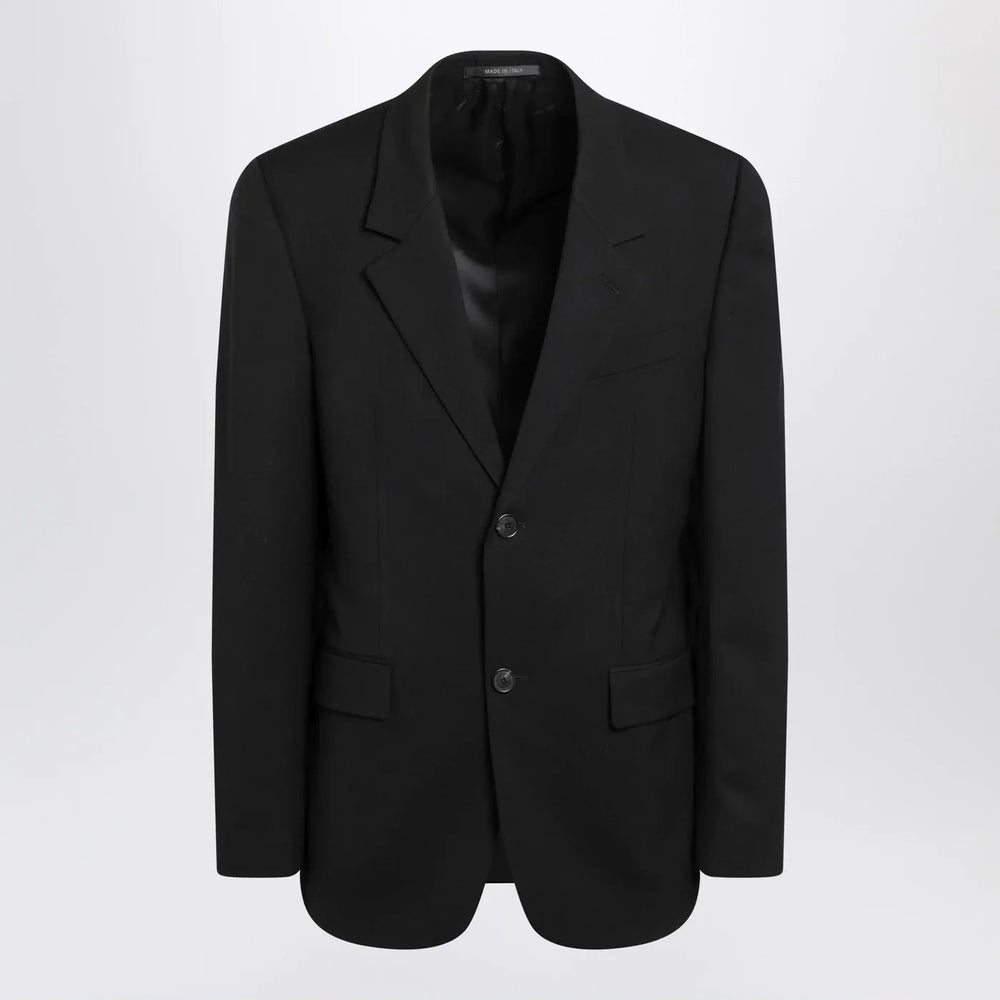 Balenciaga - Black single-breasted wool jacket Brand Coats & Jackets 48 IT