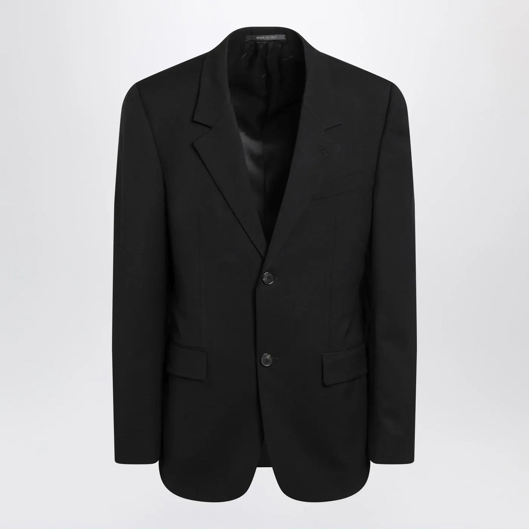 Balenciaga - Black single-breasted wool jacket Brand Coats &amp; Jackets 48 IT
