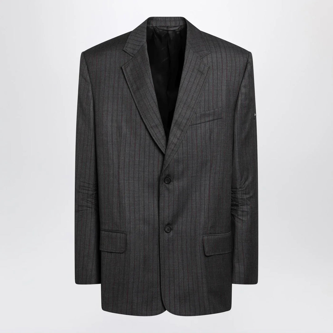 Balenciaga - Grey pinstripe wool single-breasted jacket Brand Coats &amp; Jackets 48 IT