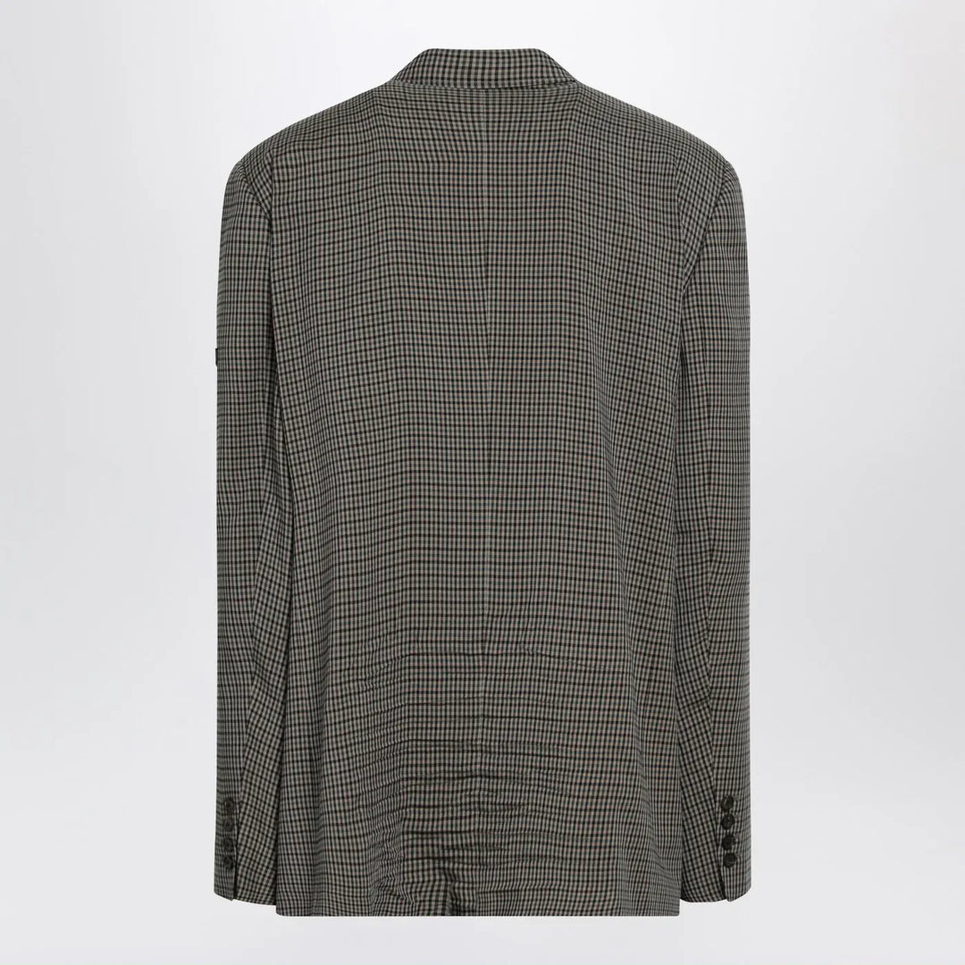 Balenciaga - Khaki and brown gingham jacket Brand Coats &amp; Jackets 48 IT