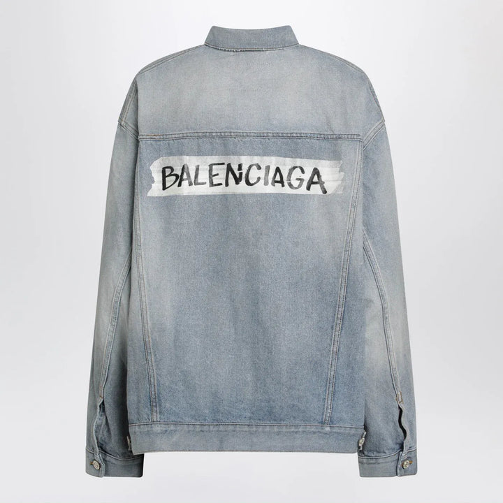 Balenciaga - Light blue vintage-effect denim jacket Brand Coats &amp; Jackets