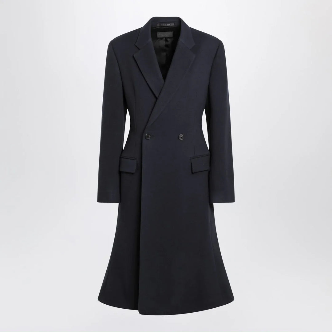Balenciaga - Navy blue Midi Godet wool coat Brand Coats &amp; Jackets 38  FR