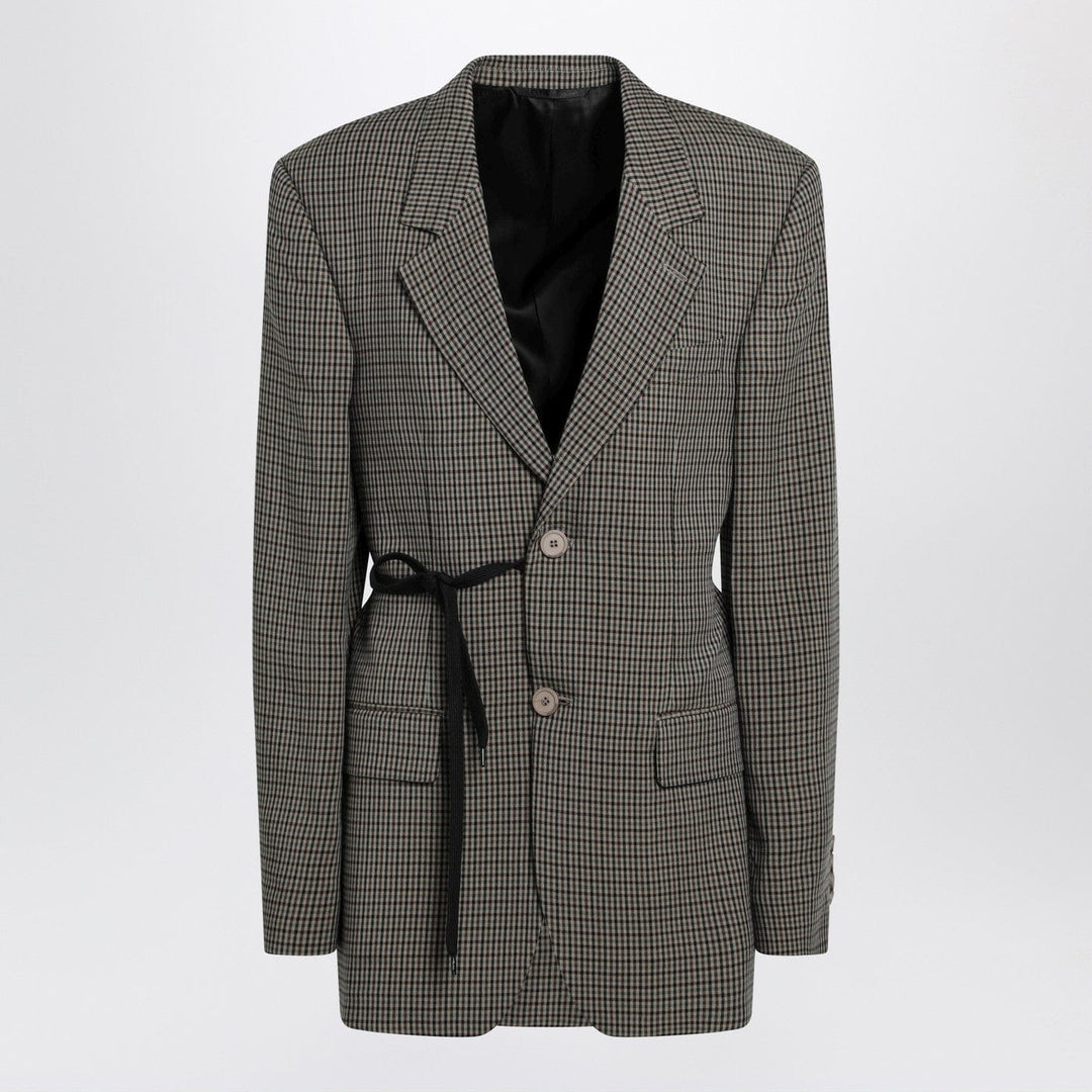 Coats &amp; Jackets Balenciaga - Vichy-pattern jacket with side lace detail Brand