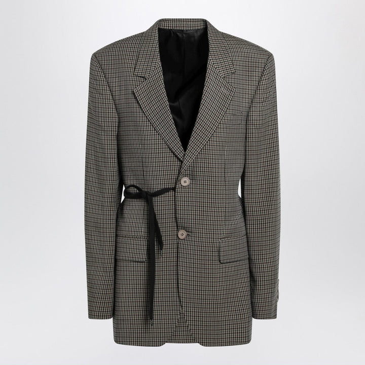Coats &amp; Jackets Balenciaga - Vichy-pattern jacket with side lace detail Brand