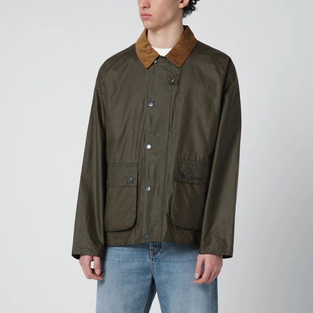 Barbour - Modern Bedale olive green waxed jacket Brand Coats & Jackets M