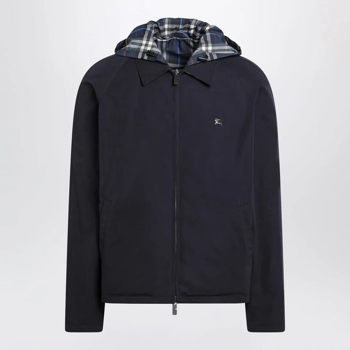 Burberry - Blue reversible cotton jacket with Check pattern Brand Coats &amp; Jackets 48 IT