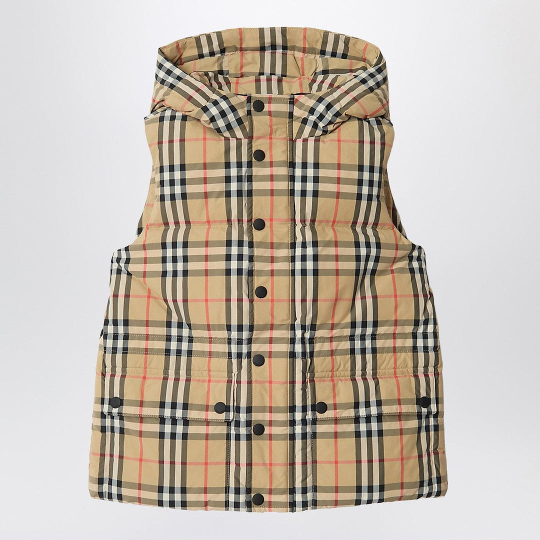Coats &amp; Jackets Burberry - Nylon sleeveless down jacket with Check motif Brand