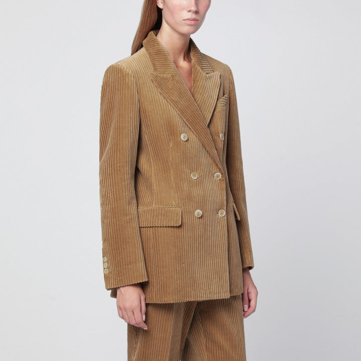 Coats &amp; Jackets Camel-coloured ribbed velvet jacket Brand
