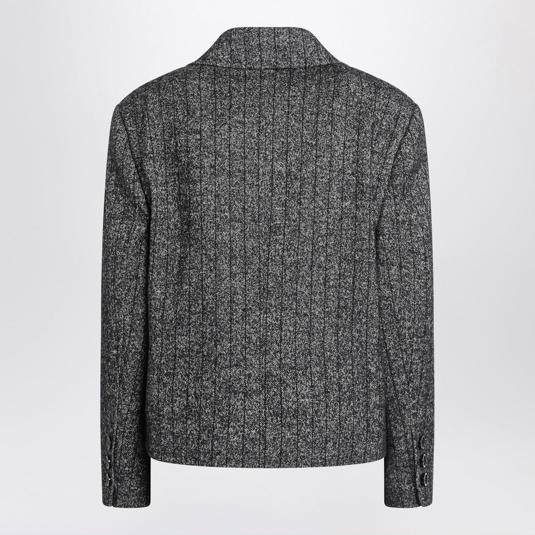 Dolce&amp;Gabbana - Dark grey short oversized striped jacket Brand Coats &amp; Jackets