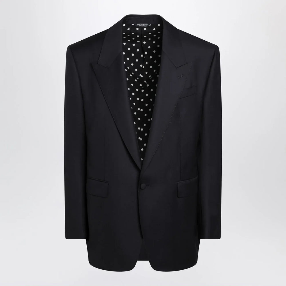 Dolce&Gabbana - Dark navy wool single-breasted jacket Brand Coats & Jackets 46 IT