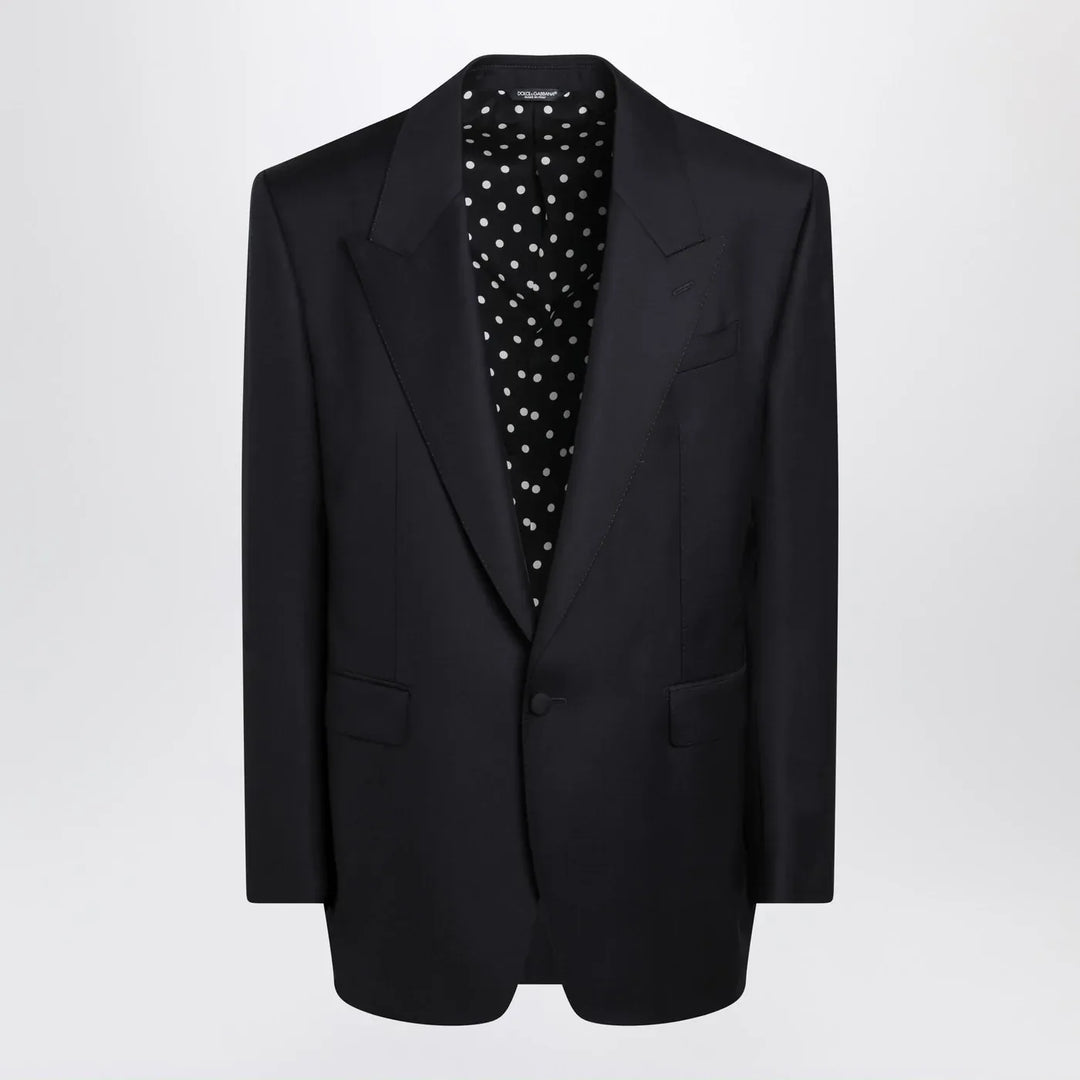 Dolce&amp;Gabbana - Dark navy wool single-breasted jacket Brand Coats &amp; Jackets 46 IT